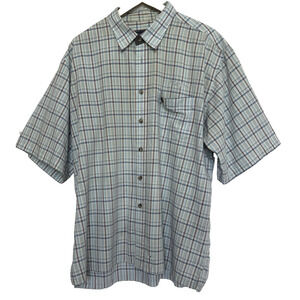 Y2K Phat Farm Mens Embroidered Plaid Button Shirt Size XXL Hip Hop Old School